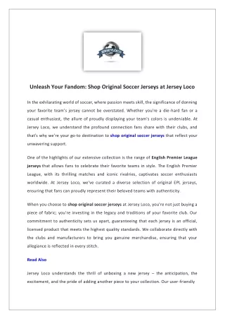 unleash your fandom shop original soccer jerseys