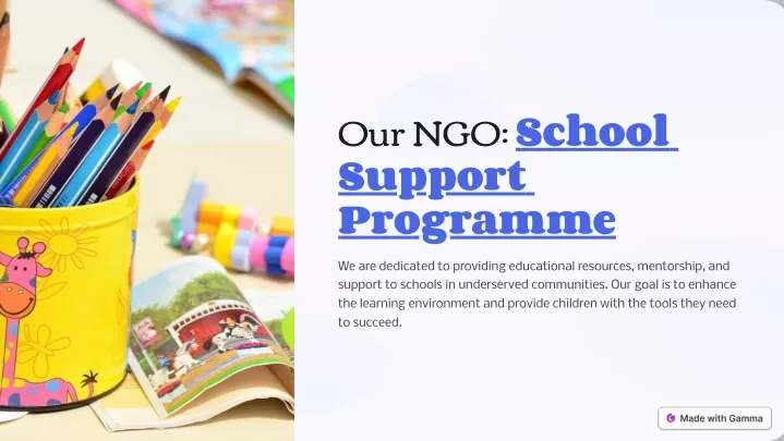our ngo school support programme