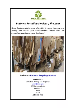 Business Recycling Services  Ih-r.com