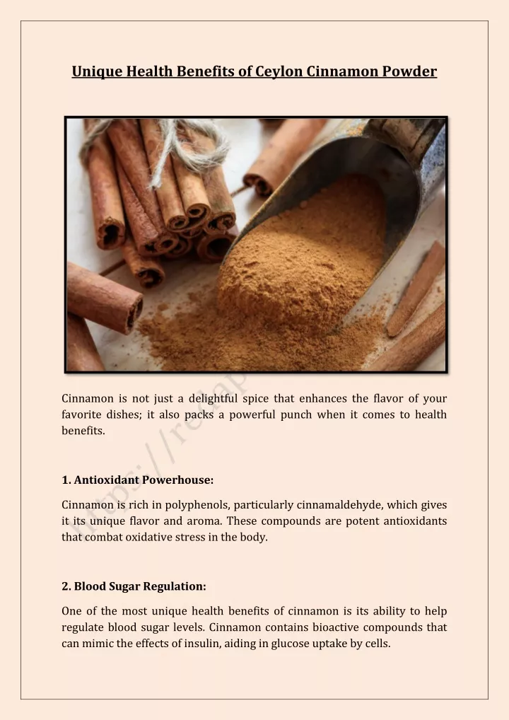 unique health benefits of ceylon cinnamon powder