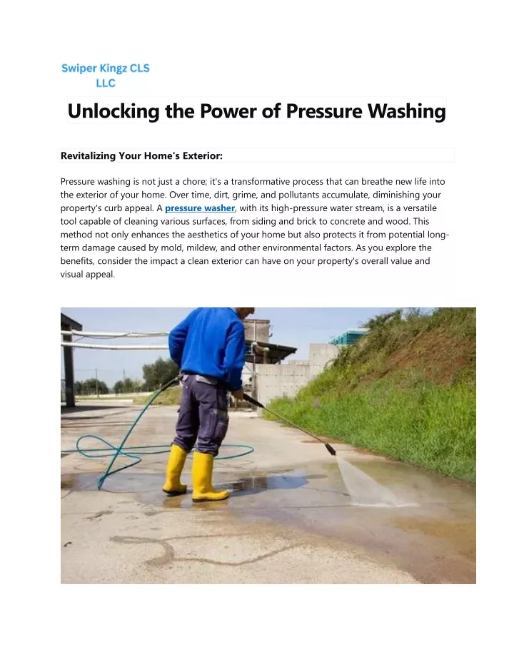 unlocking the power of pressure washing