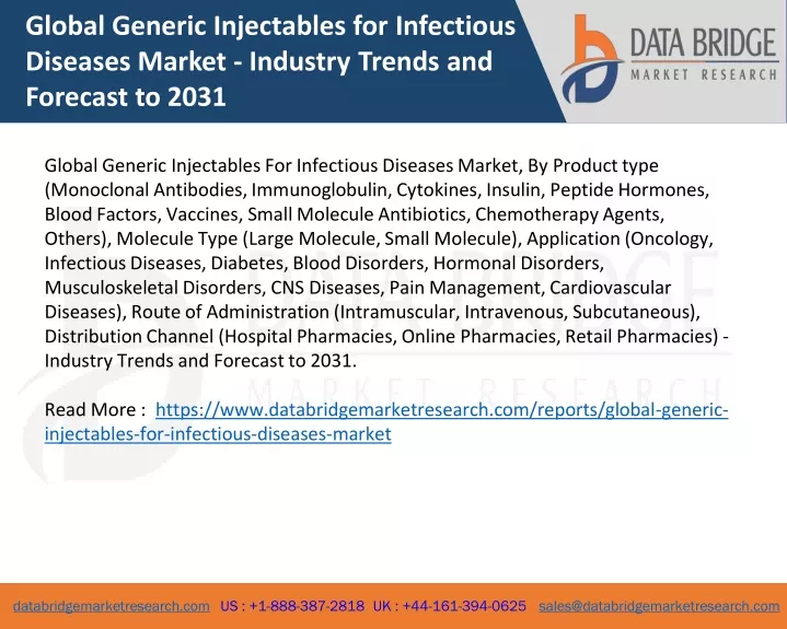 global generic injectables for infectious