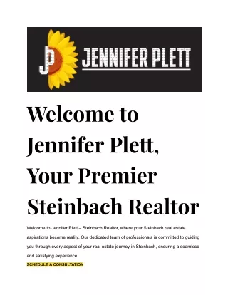 Welcome to Jennifer Plett, Your Premier Steinbach Realtor (1)
