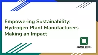 Empowering Sustainability_ Hydrogen Plant Manufacturers Making an Impact