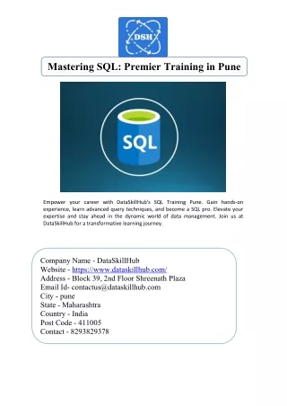 SQL Training Pune