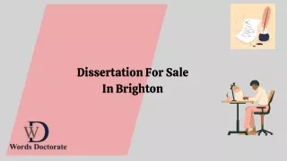 Dissertation For Sale  In Brighton
