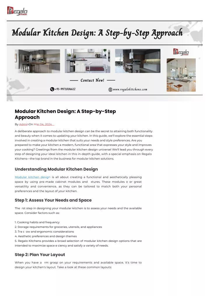 modular kitchen design a step by step approach
