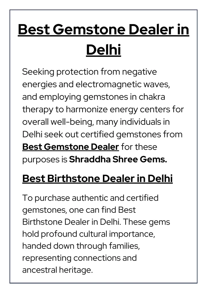 best gemstone dealer in delhi