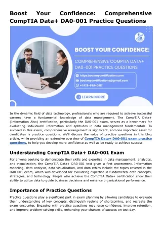boost comptia data da0 001 practice questions