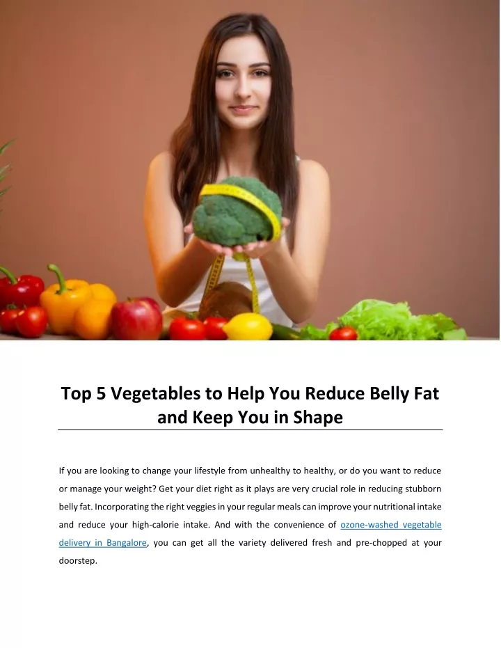 top 5 vegetables to help you reduce belly