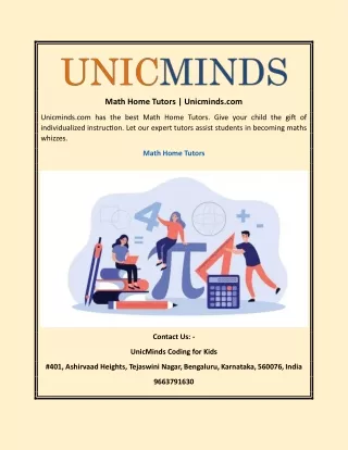 Math Home Tutors | Unicminds.com