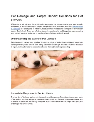Pet Damage and Carpet Repair_ Solutions for Pet Owners
