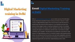 Enroll Digital Marketing Training in Delhi
