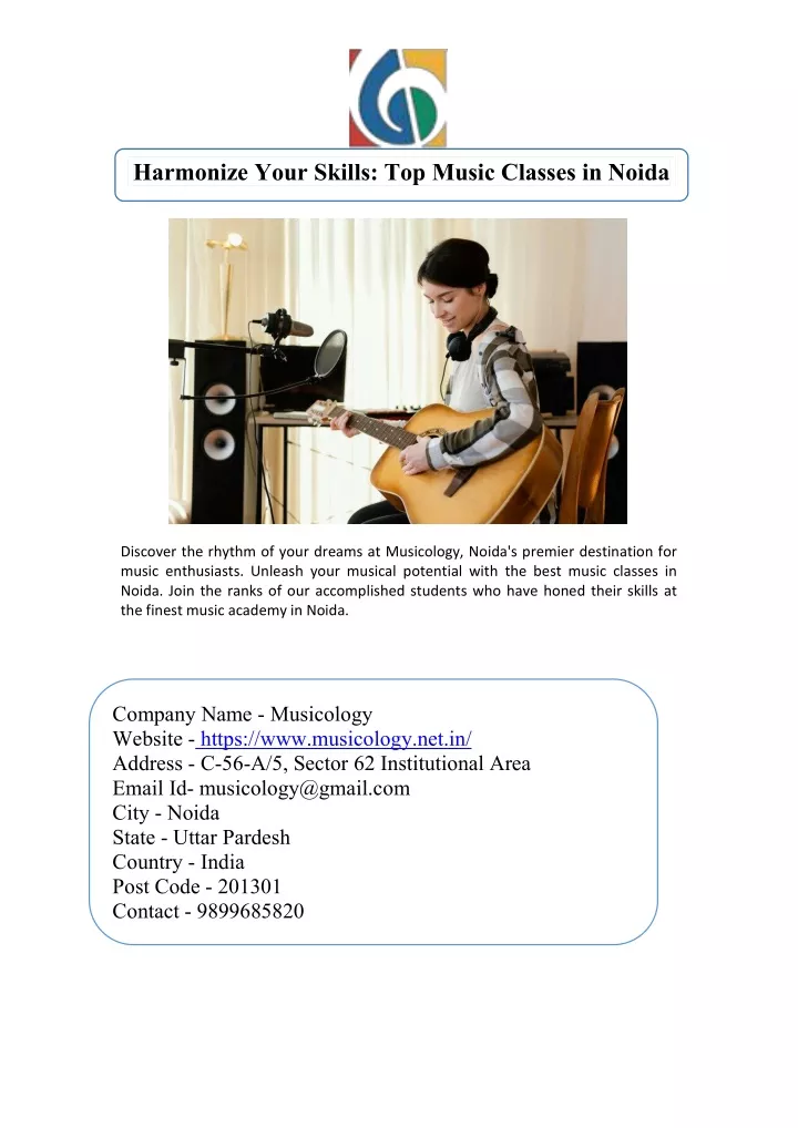 harmonize your skills top music classes in noida