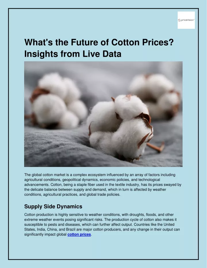 what s the future of cotton prices insights from