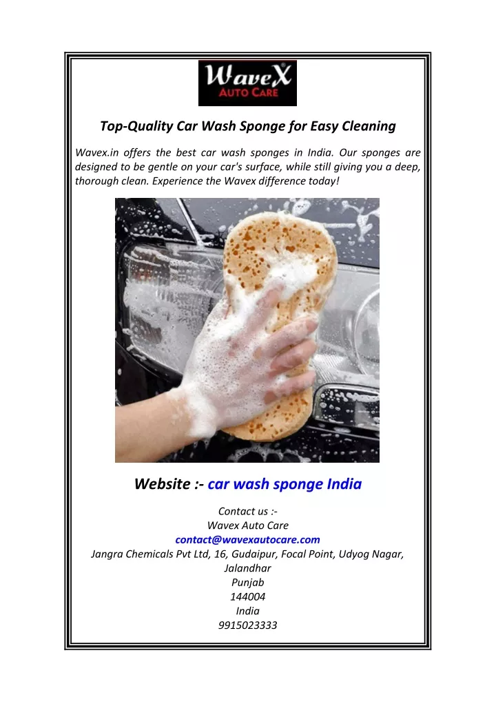 top quality car wash sponge for easy cleaning