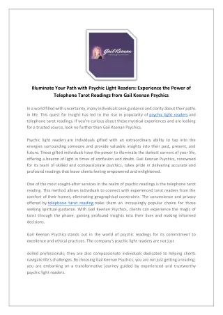 illuminate your path with psychic light readers