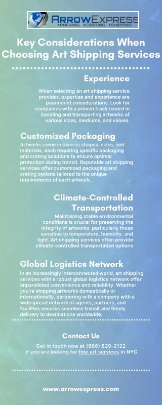key considerations when choosing art shipping