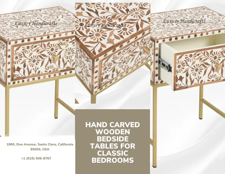 hand carved wooden bedside tables for classic