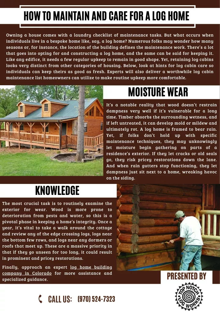 how to maintain and care for a log home