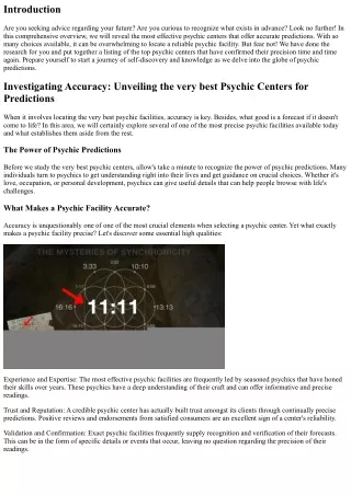 Examining Accuracy: Introducing the very best Psychic Centers for Forecasts