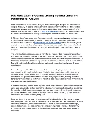 _Data Visualization Bootcamp_ Creating Impactful Charts and Dashboards for Analysts_