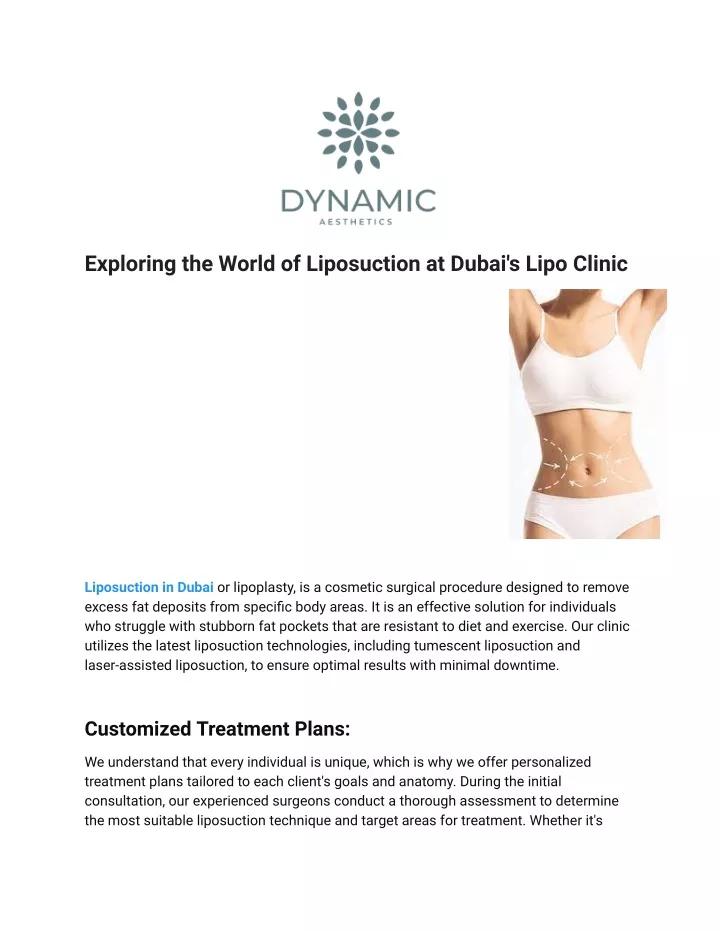 exploring the world of liposuction at dubai