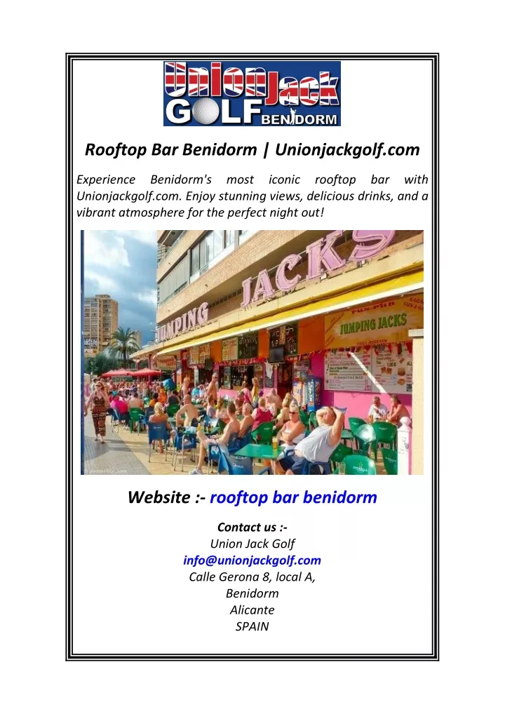 rooftop bar benidorm unionjackgolf com