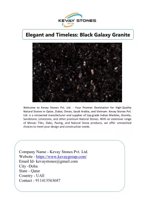 Black Galaxy Granite