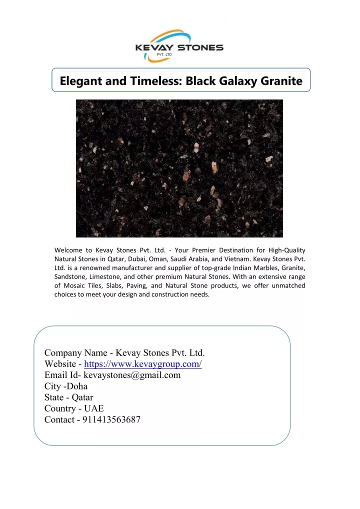 elegant and timeless black galaxy granite