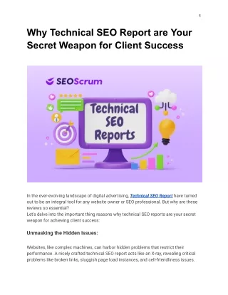 Why Technical SEO Reports are Your Secret Weapon for Client Success