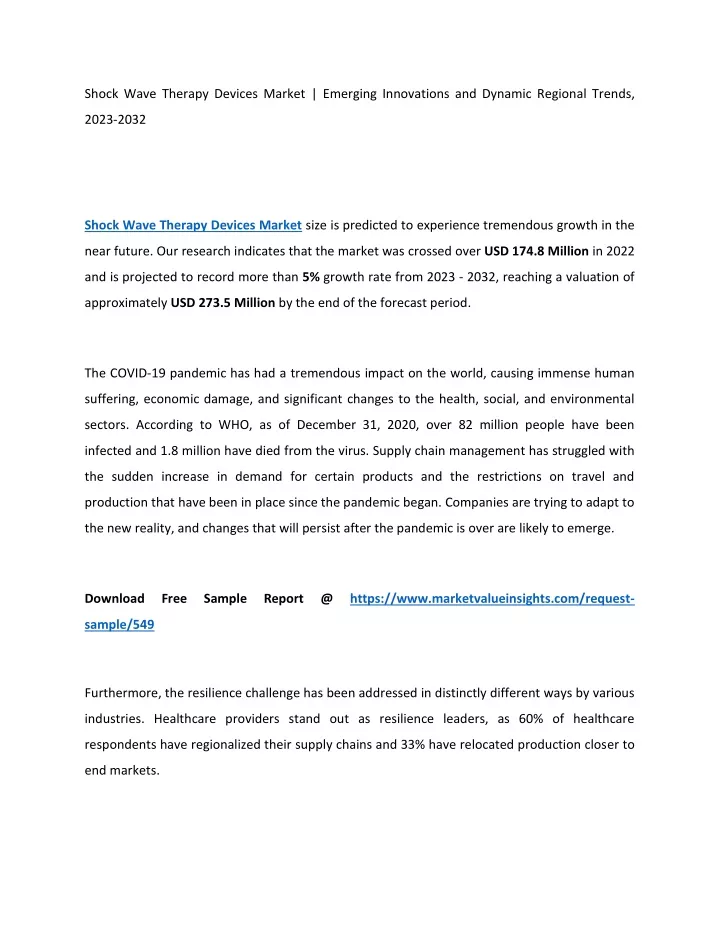 shock wave therapy devices market emerging