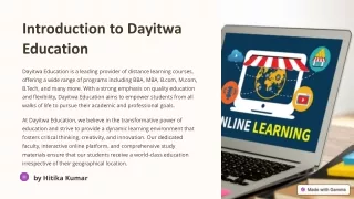 Introduction To Dayitwa Education Power point presentation