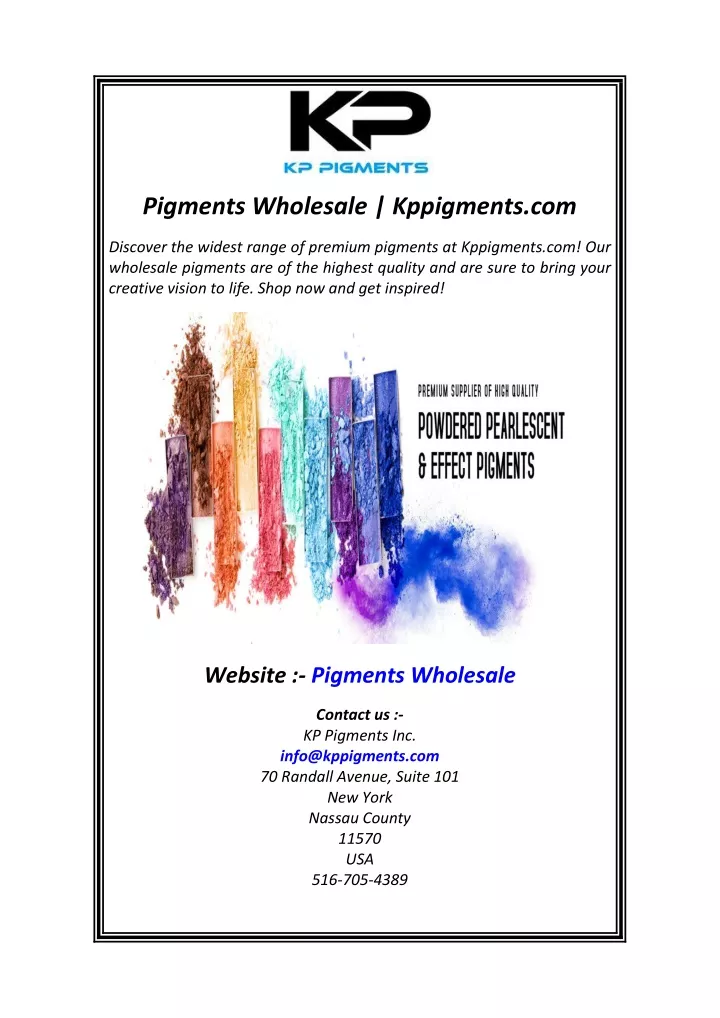 pigments wholesale kppigments com