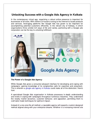 Unlocking Success with a Google Ads Agency in Kolkata