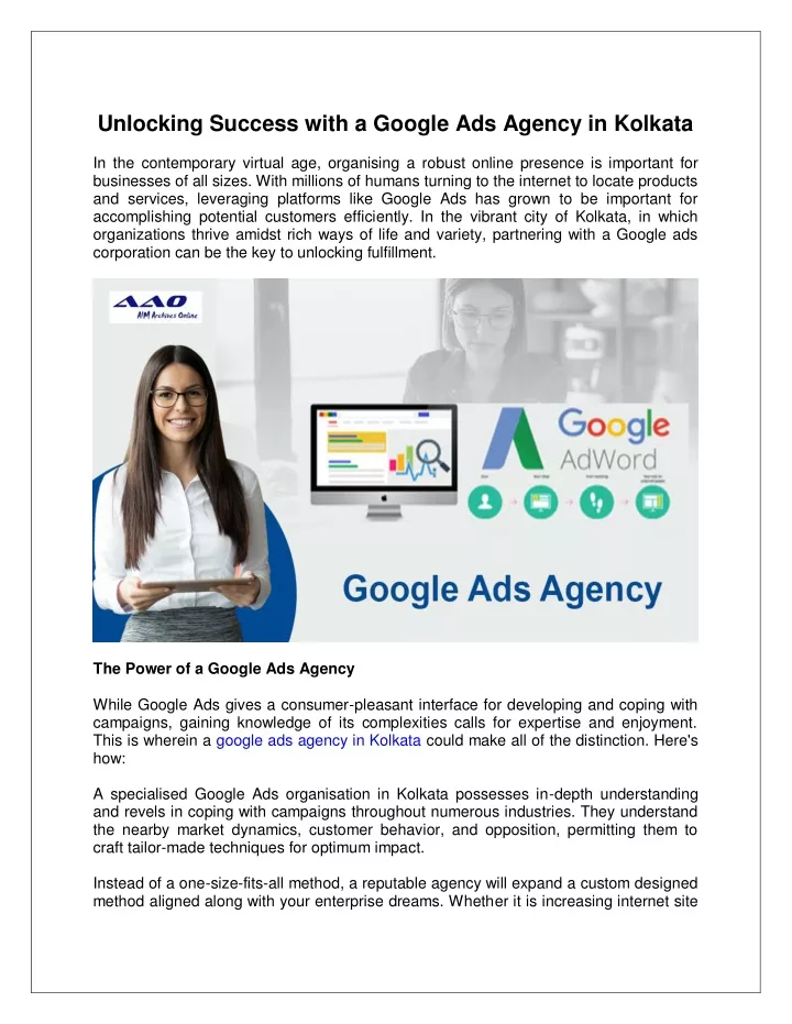 unlocking success with a google ads agency