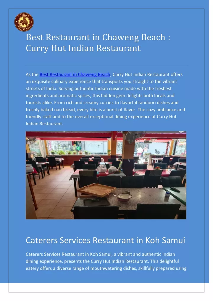 best restaurant in chaweng beach curry hut indian