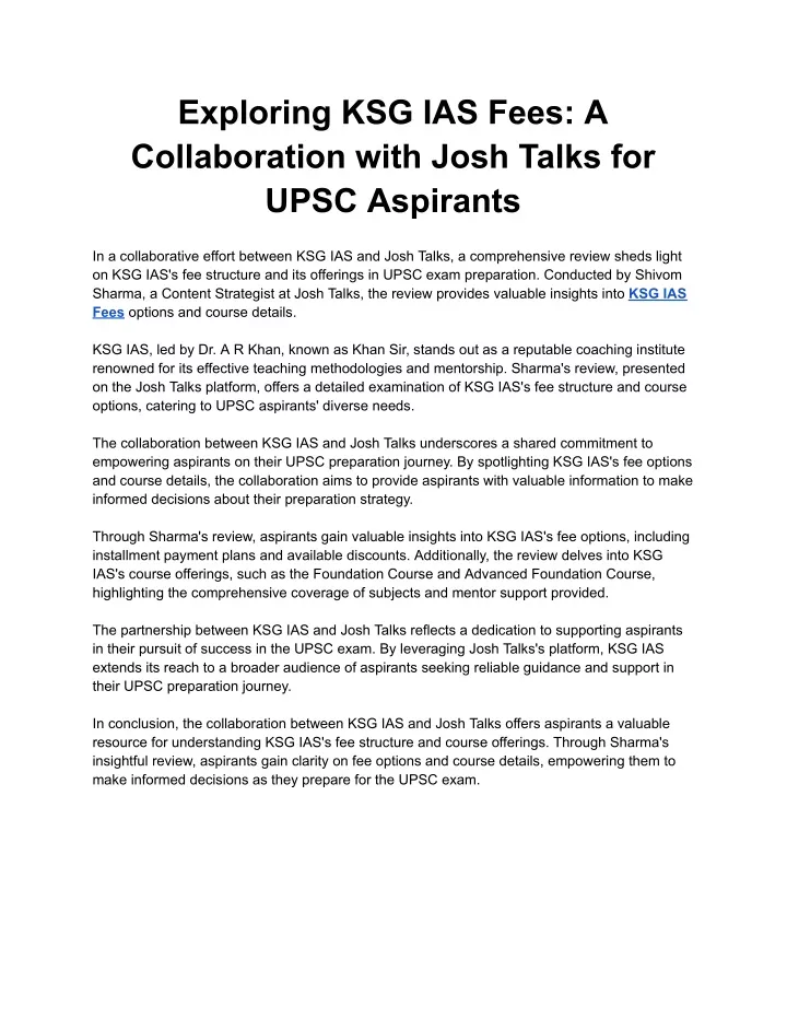 exploring ksg ias fees a collaboration with josh