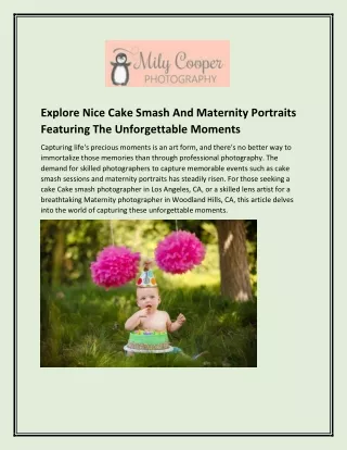 Explore Nice Cake Smash And Maternity Portraits Featuring The Unforgettable Moments