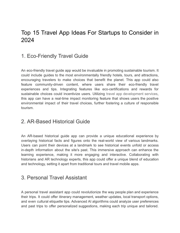 top 15 travel app ideas for startups to consider