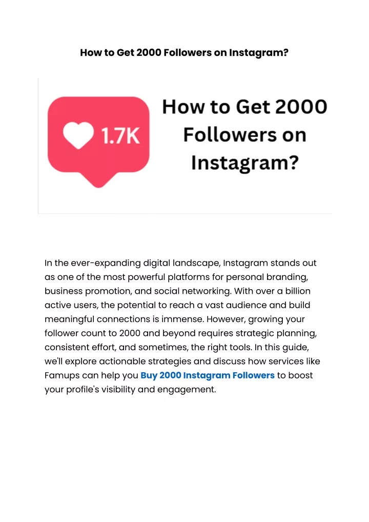 how to get 2000 followers on instagram