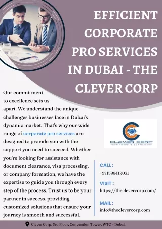 Efficient Corporate Pro Services in Dubai - The Clever Corp