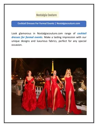 cocktail dresses for formal events