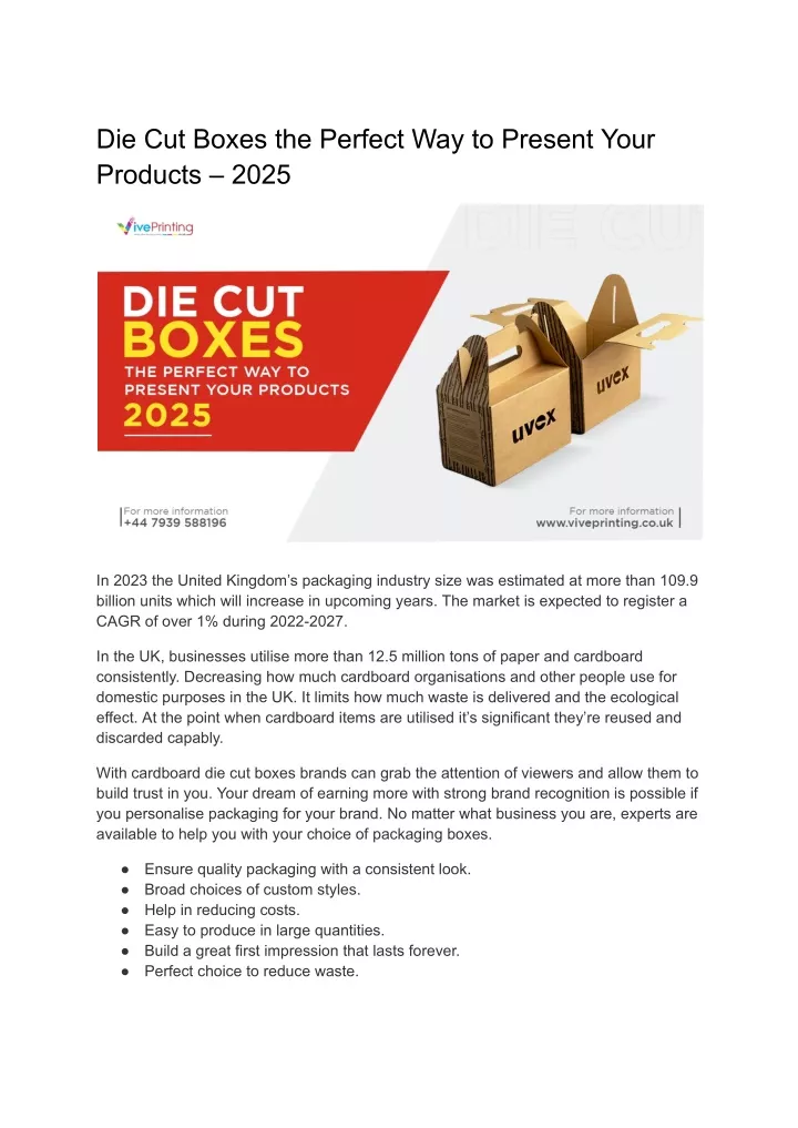 die cut boxes the perfect way to present your