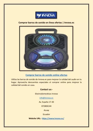 Comprar barras de sonido en línea ofertas | Innova.ec