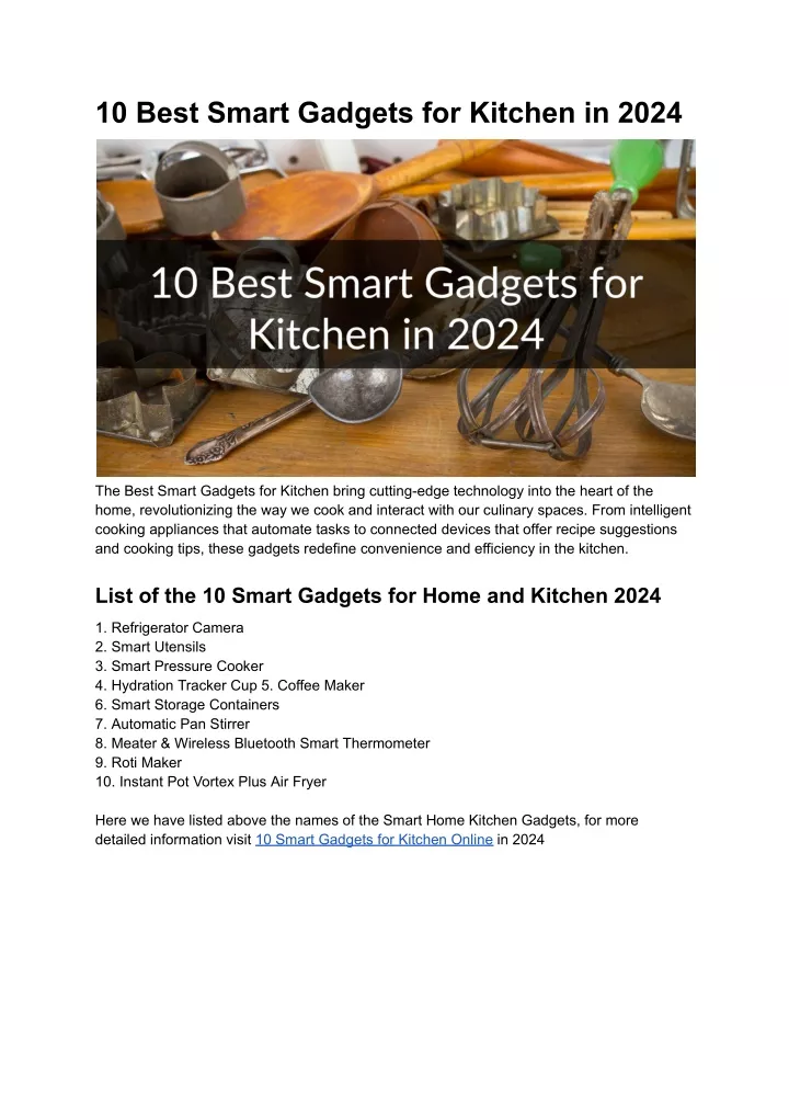 10 best smart gadgets for kitchen in 2024