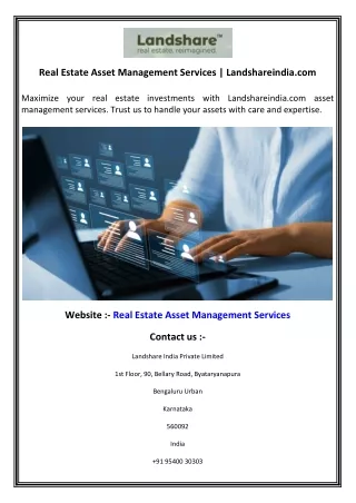 Real Estate Asset Management Services  Landshareindia.com
