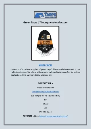 Green Tarps | Thetarpswholesaler.com