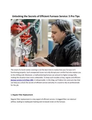 Unlocking the Secrets of Efficient Furnace Service-5 Pro Tips