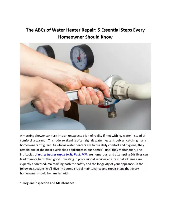 the abcs of water heater repair 5 essential steps